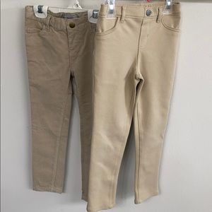 Lot of 2 beige toddler pants